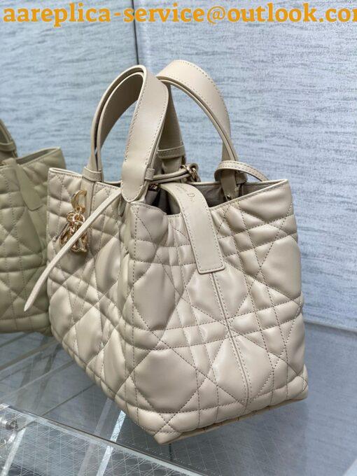 Replica Dior M2821 Medium Dior Toujours Bag Beige Macrocannage Calfskin 27