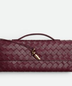 Replica Bottega Veneta Andiamo Clutch with Handle in Barolo Intrecciato Lambskin