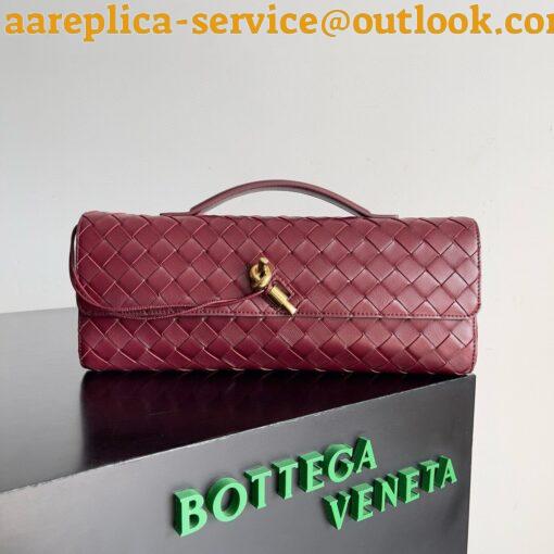 Replica Bottega Veneta Andiamo Clutch with Handle in Barolo Intrecciato Lambskin 6