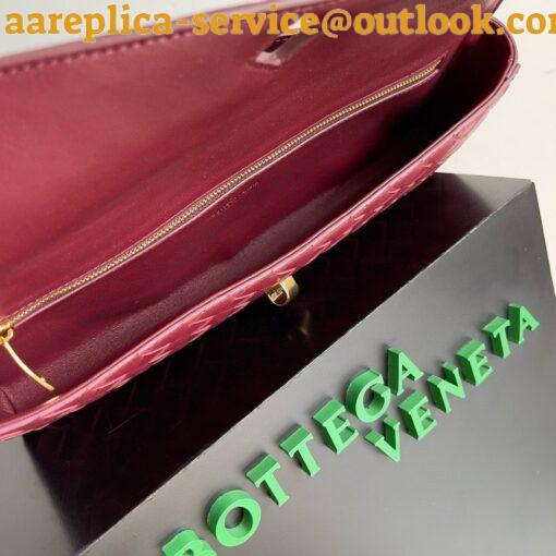 Replica Bottega Veneta Andiamo Clutch with Handle in Barolo Intrecciato Lambskin 10