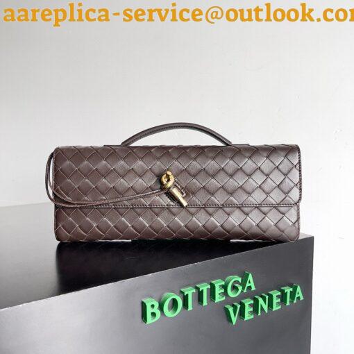 Replica Bottega Veneta Andiamo Clutch with Handle in Fondant Intrecciato Lambskin 3