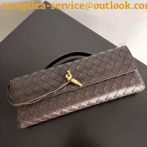 Replica Bottega Veneta Andiamo Clutch with Handle in Fondant Intrecciato Lambskin 9