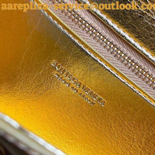 Replica Bottega Veneta Andiamo Clutch with Handle in Gold Metallic Leather 10