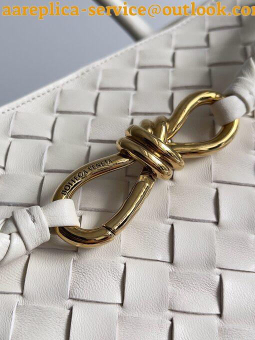 Replica Bottega Veneta Andiamo Large Bag in White Intrecciato Lambskin 4