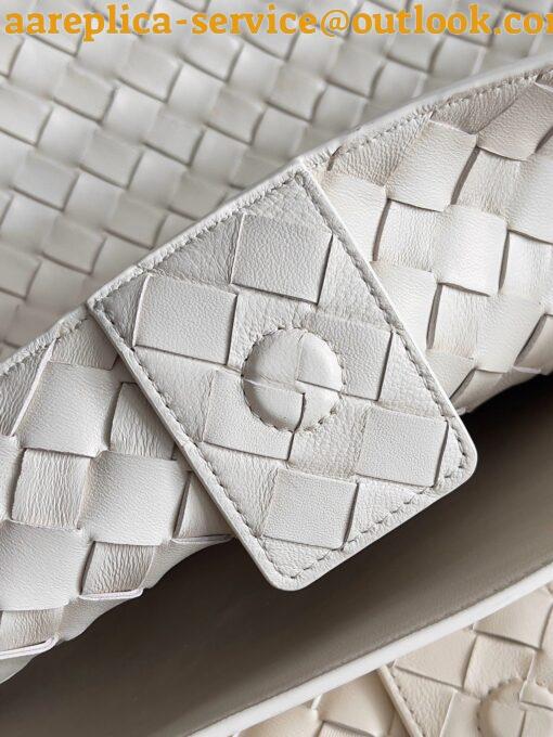 Replica Bottega Veneta Andiamo Large Bag in White Intrecciato Lambskin 9