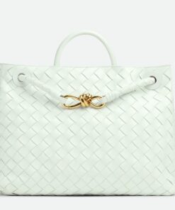 Replica Bottega Veneta Andiamo Medium Bag In Glacier Intrecciato Lambskin