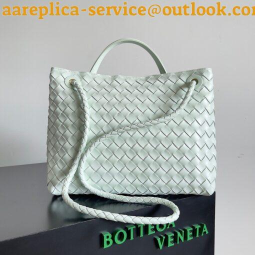 Replica Bottega Veneta Andiamo Medium Bag In Glacier Intrecciato Lambskin 10