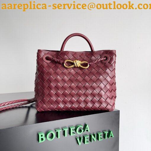 Replica Bottega Veneta Andiamo Small Bag in Barolo Intrecciato Lambskin 5