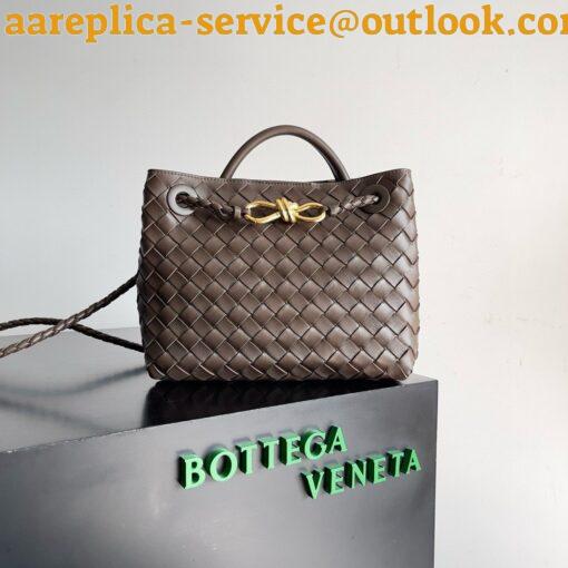 Replica Bottega Veneta Andiamo Small Bag in Kaki Intrecciato Lambskin