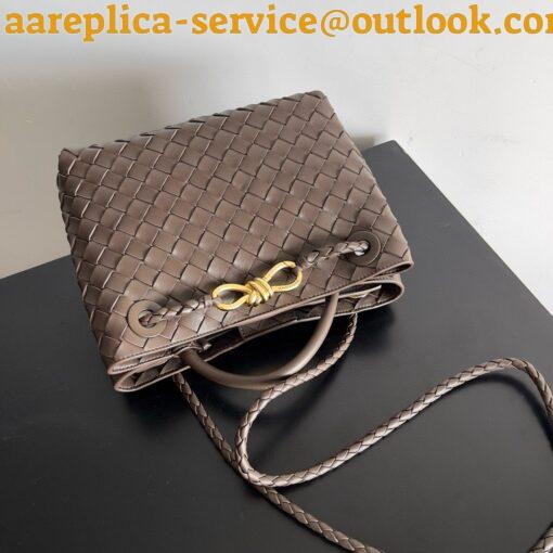 Replica Bottega Veneta Andiamo Small Bag in Kaki Intrecciato Lambskin 5