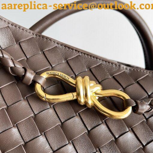 Replica Bottega Veneta Andiamo Small Bag in Kaki Intrecciato Lambskin 9