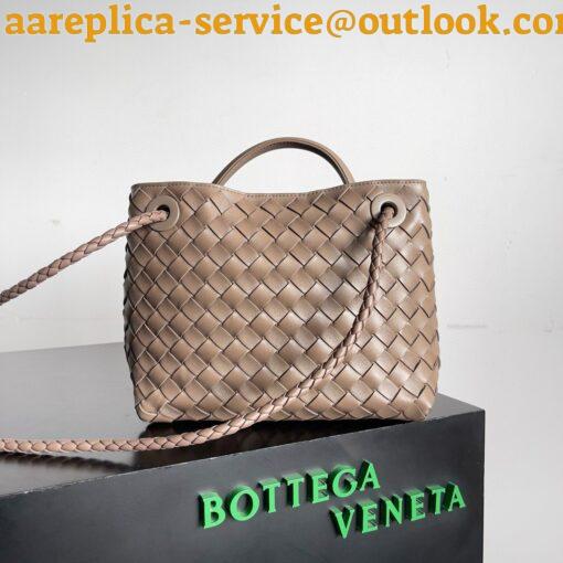 Replica Bottega Veneta Andiamo Small Bag in Praline Intrecciato Lambskin 12