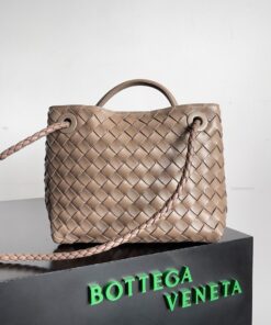 Replica Bottega Veneta Andiamo Small Bag in Praline Intrecciato Lambskin 2