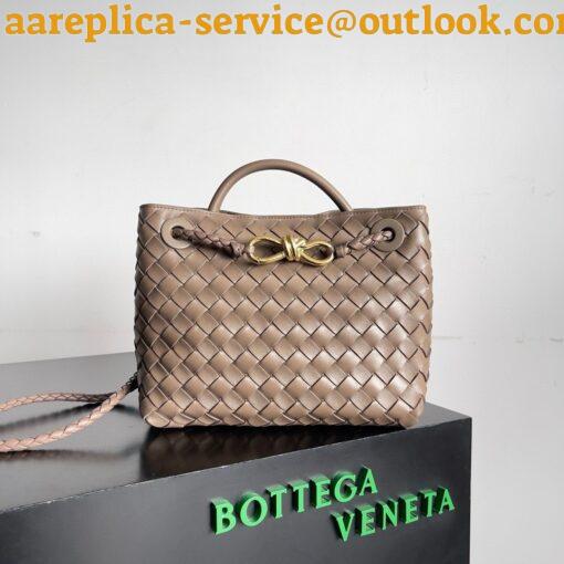 Replica Bottega Veneta Andiamo Small Bag in Praline Intrecciato Lambskin 14