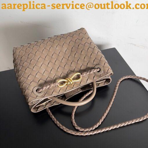 Replica Bottega Veneta Andiamo Small Bag in Praline Intrecciato Lambskin 17