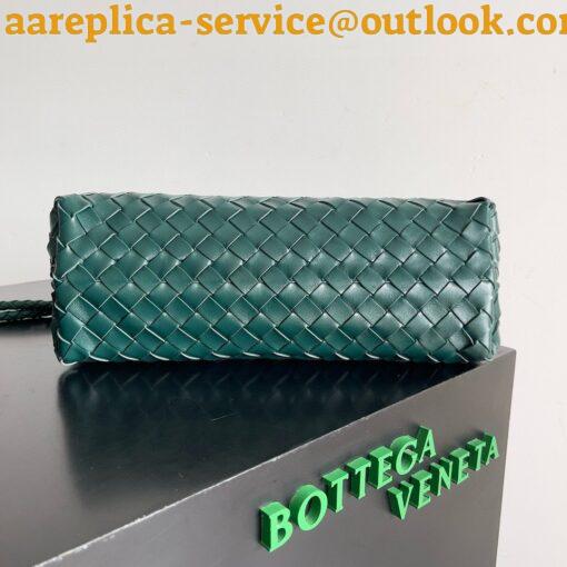 Replica Bottega Veneta Andiamo Small East/West Bag in Green Intrecciato Lambskin 10