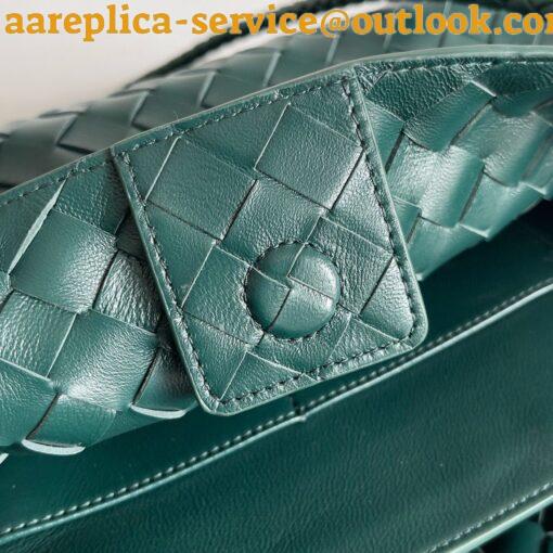 Replica Bottega Veneta Andiamo Small East/West Bag in Green Intrecciato Lambskin 2