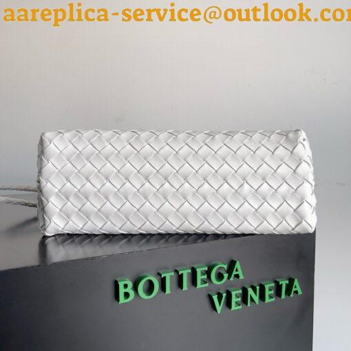 Replica Bottega Veneta Andiamo Small East/West Bag in White Intrecciato Lambskin 7