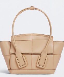 Replica Bottega Veneta Arco Mini Bag In Beige Intrecciato Calfskin