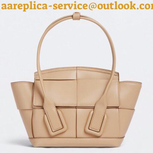 Replica Bottega Veneta Arco Mini Bag In Beige Intrecciato Calfskin