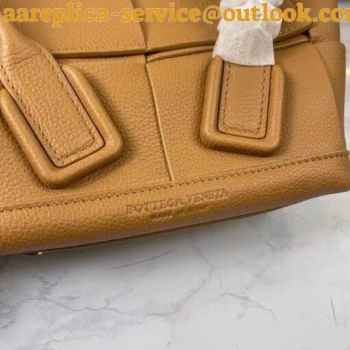 Replica Bottega Veneta Arco Mini Bag In Caramel Grained Leather 9