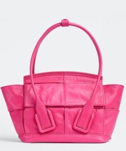 Replica Bottega Veneta Arco Mini Bag In Pink Intrecciato Leather 2