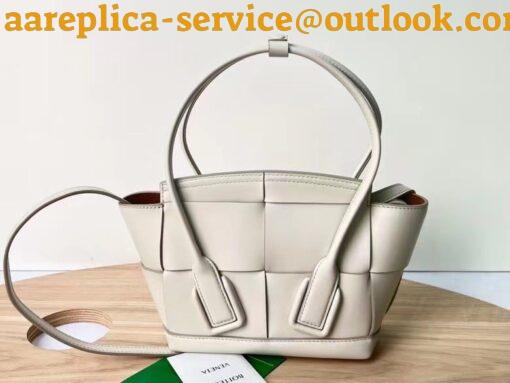 Replica Bottega Veneta Arco Mini Bag In White Intrecciato Calfskin 12