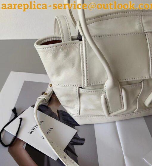 Replica Bottega Veneta Arco Mini Bag In White Intrecciato Calfskin 7