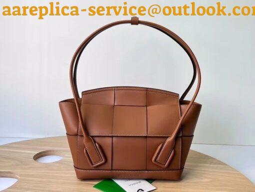 Replica Bottega Veneta Arco Small Bag In Caramel Intrecciato Calfskin