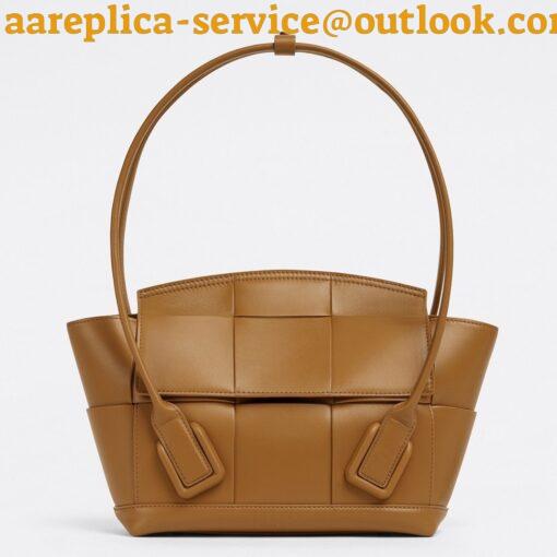 Replica Bottega Veneta Arco Small Bag In Caramel Intrecciato Calfskin 5