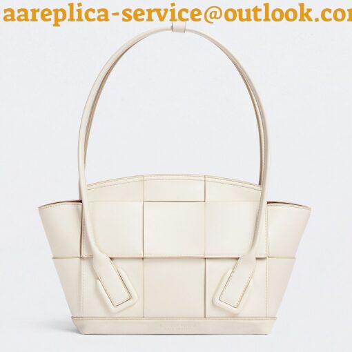 Replica Bottega Veneta Arco Small Bag In White Intrecciato Calfskin