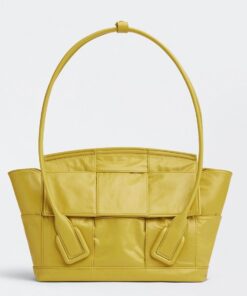 Replica Bottega Veneta Arco Small Bag In Yellow Intrecciato Leather