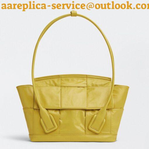 Replica Bottega Veneta Arco Small Bag In Yellow Intrecciato Leather