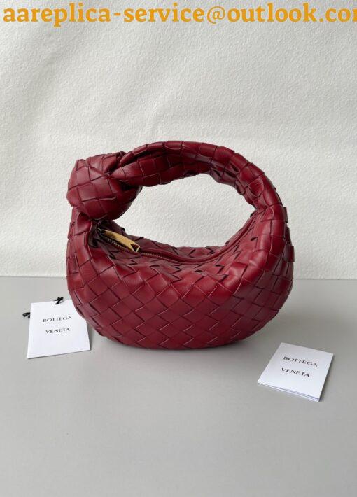 Replica Bottega Veneta BV Jodie Mini Bag In Dark Red Intrecciato Lambskin 3