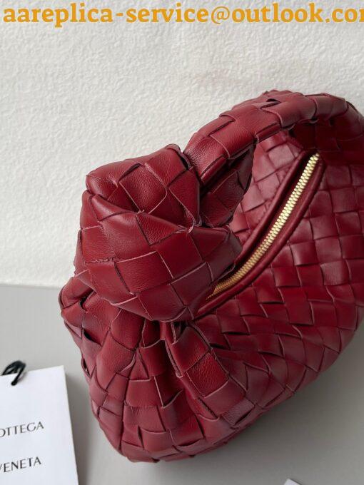 Replica Bottega Veneta BV Jodie Mini Bag In Dark Red Intrecciato Lambskin 4