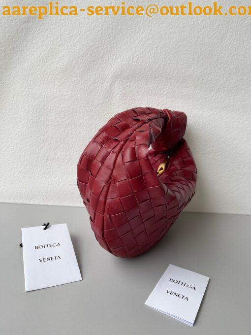 Replica Bottega Veneta BV Jodie Mini Bag In Dark Red Intrecciato Lambskin 5