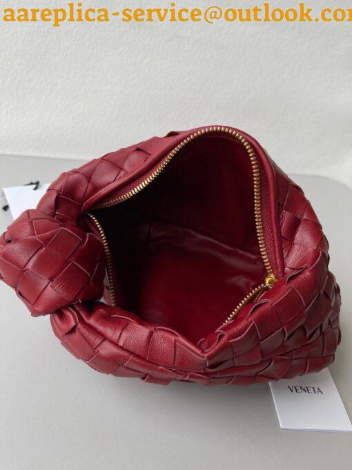 Replica Bottega Veneta BV Jodie Mini Bag In Dark Red Intrecciato Lambskin 7