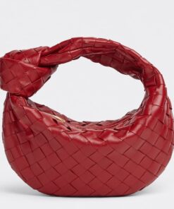 Replica Bottega Veneta BV Jodie Mini Bag In Dark Red Intrecciato Lambskin