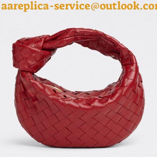 Replica Bottega Veneta BV Jodie Mini Bag In Dark Red Intrecciato Lambskin