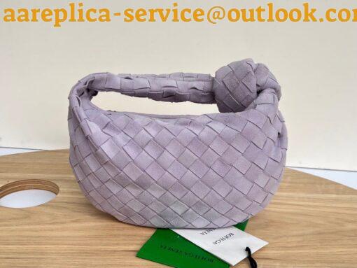 Replica Bottega Veneta BV Jodie Mini Bag In Lilac Intrecciato Suede 11