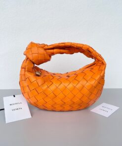 Replica Bottega Veneta BV Jodie Mini Bag In Orange Intrecciato Lambskin 2