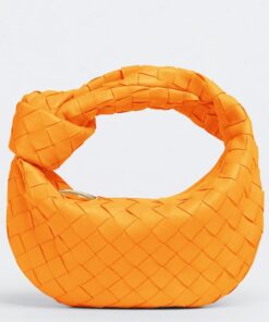 Replica Bottega Veneta BV Jodie Mini Bag In Orange Intrecciato Lambskin