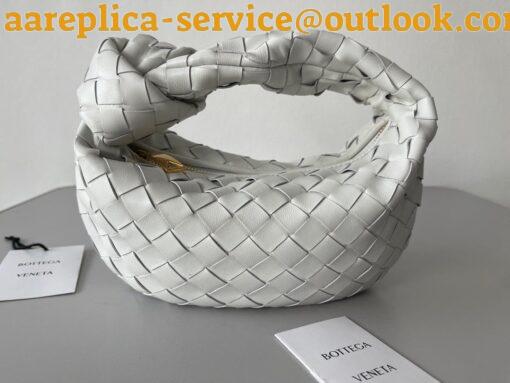 Replica Bottega Veneta BV Jodie Mini Bag In White Intrecciato Lambskin 4