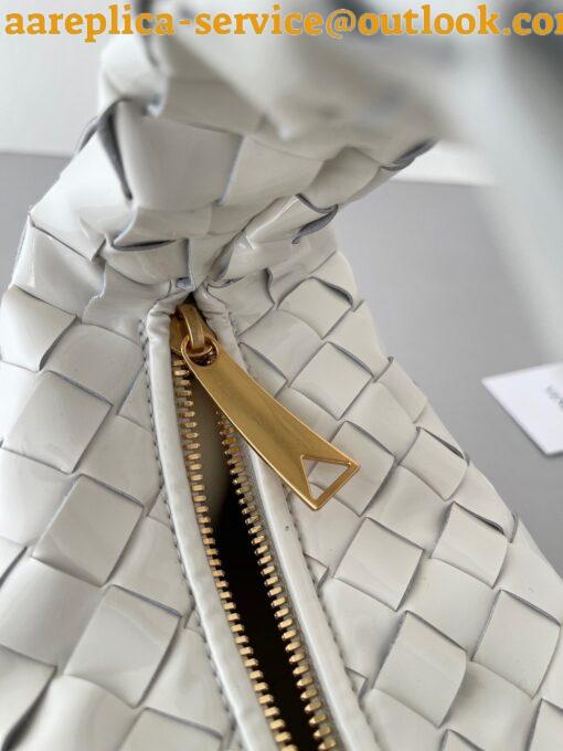 Replica Bottega Veneta BV Jodie Mini Bag In White Intrecciato Patent Leather 9