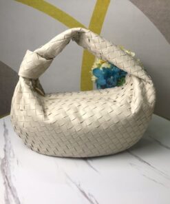 Replica Bottega Veneta BV Jodie Small Bag In White Intrecciato Lambskin