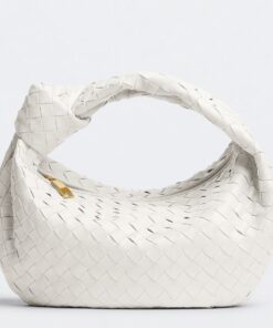 Replica Bottega Veneta BV Jodie Teen Bag In White Intrecciato Lambskin