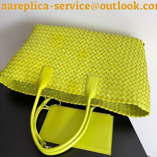 Replica Bottega Veneta Cabat Large Bag In Acid Kiwi Intrecciato Lambskin 2