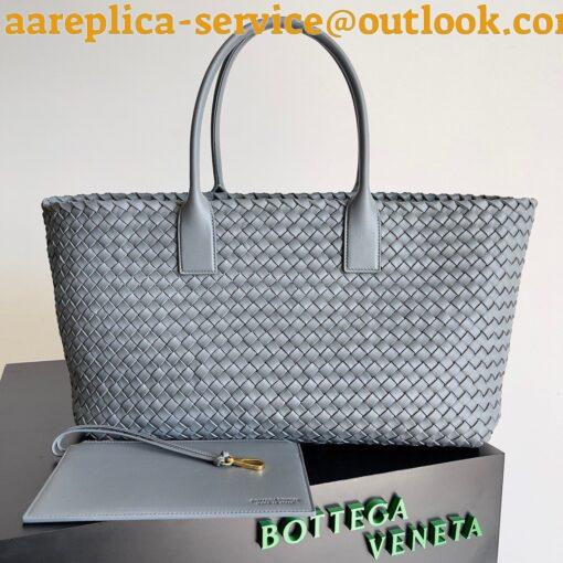 Replica Bottega Veneta Cabat Large Bag In Thunder Intrecciato Lambskin 5