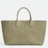 Replica Bottega Veneta Cabat Large Bag In Zest Washed  Intrecciato Lambskin