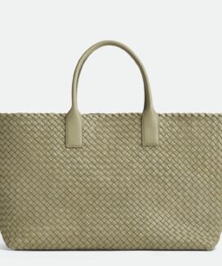 Replica Bottega Veneta Cabat Large Bag In Travertine Intrecciato Lambskin